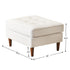 Tiziano Tufted Ottoman – Linen Rectangular Footrest & Accent Seat | Mid-Century Upholstered Pouf | Ivory Ottoman