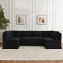 Nelly Performance U-Shape Banquette - Black Modern U-Shape Banquette | U-Shape Banquette Seating | Kinwell Furniture | Modular Dining Banquette Set