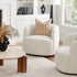 Ashlie Bouclé Swivel Barrel Chair - Comfortable Swivel Chair | Modern Swivel Chairs | Kinwell Furniture | Modern Swivel Chairs