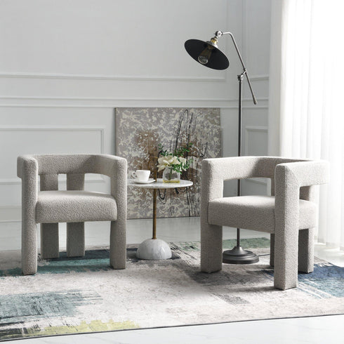 Hal Modern Bouclé Armchair Set - Accent Chair | Decorative Accent Chairs | Kinwell Furniture | Modern Accent Chairs