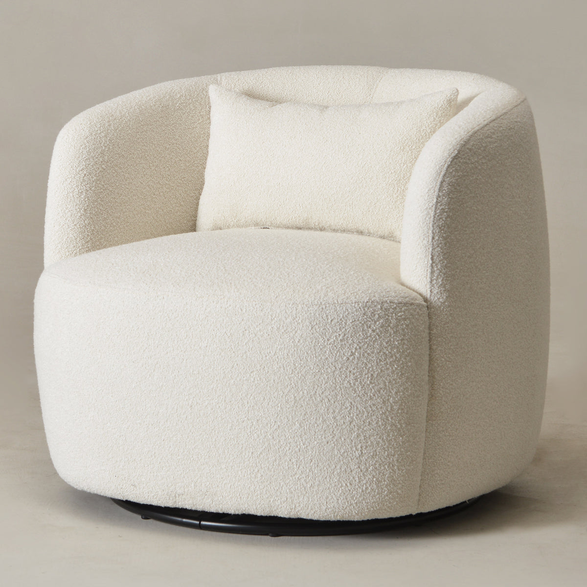 Ashlie Bouclé Swivel Barrel Chair | Modern Swivel Chairs – Kinwell ...