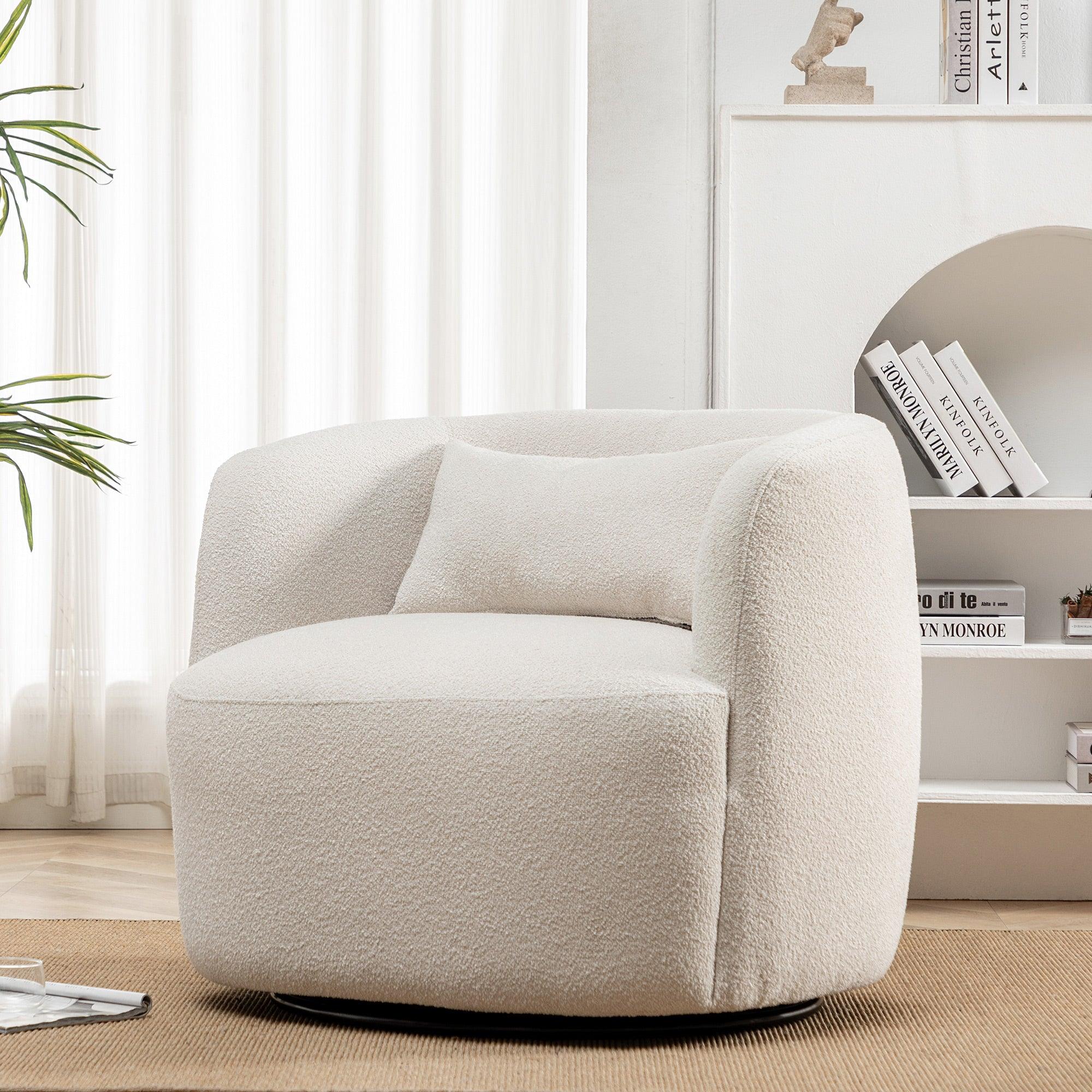 Ashlie Bouclé Swivel Barrel Chair | Kinwell Furniture