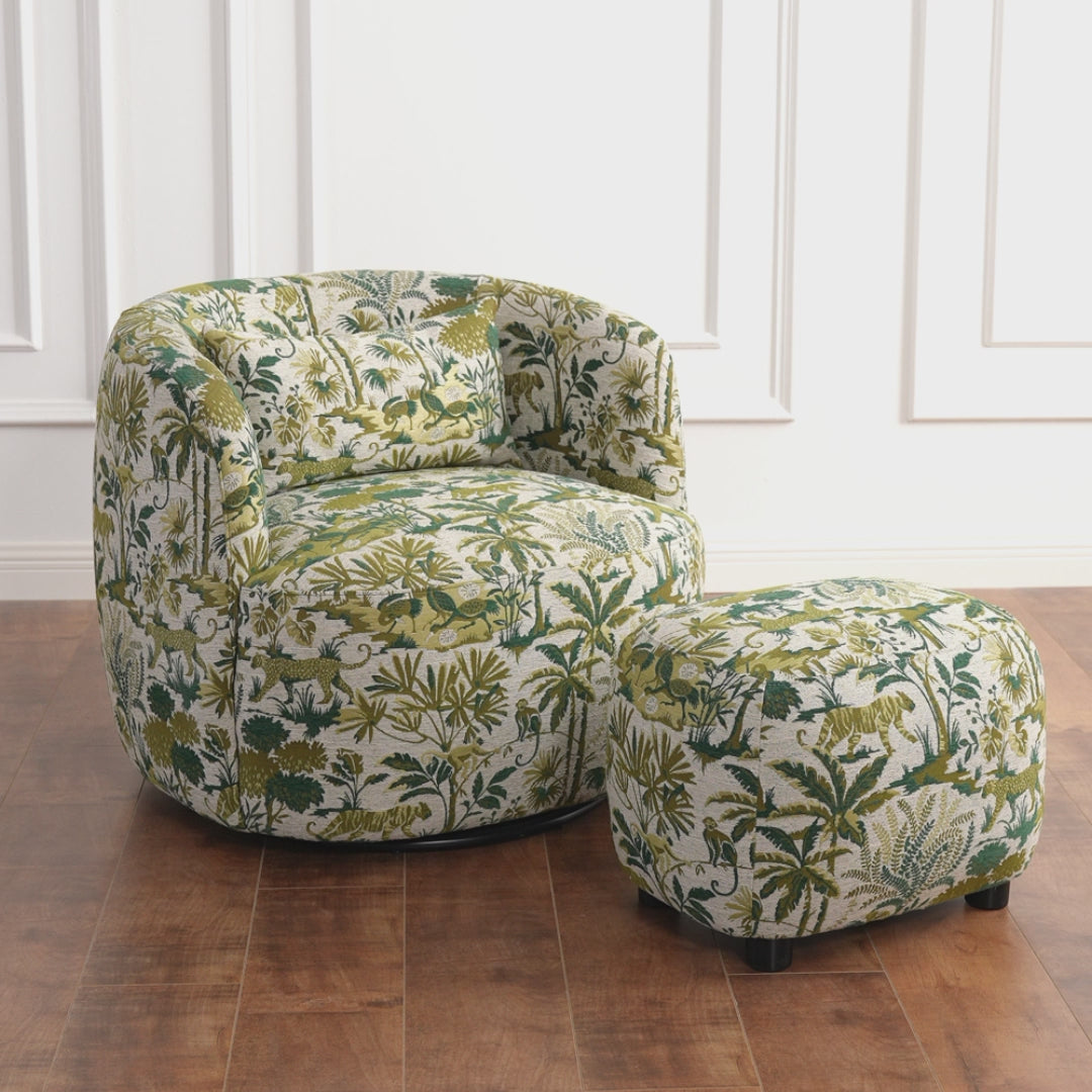 Kinwell Exclusive | Ashlie Embroidered Fabric Swivel Chair – Kinwell ...